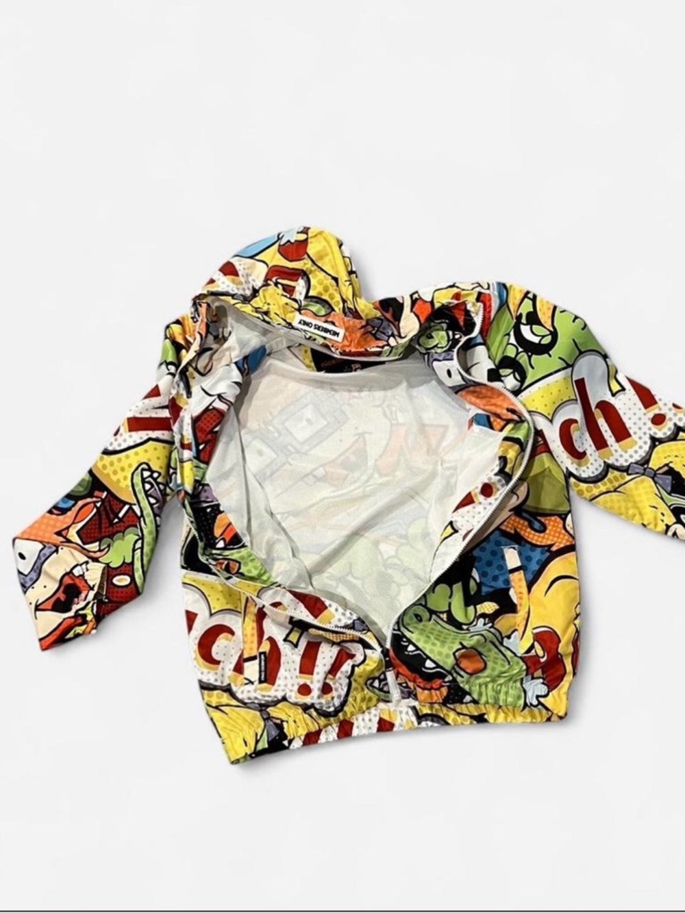Mens Members Only Colorful Cartoon Hooded Zip-Up Jacket - Multi-Color - Picture 5 of 7